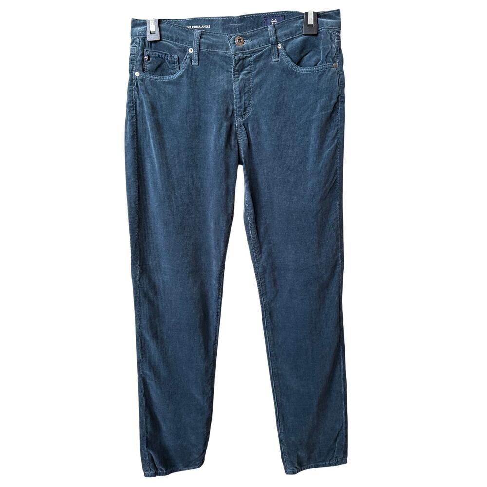 New AG Adriano Goldschmied Men’s Blue Corduroy Slim Fit Denim Jeans Size 27